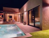swimming pool, hotel, house, indoor, building, luxury